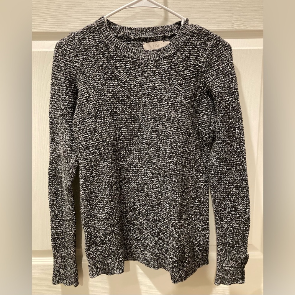 Loft black & white cotton sweater XSP